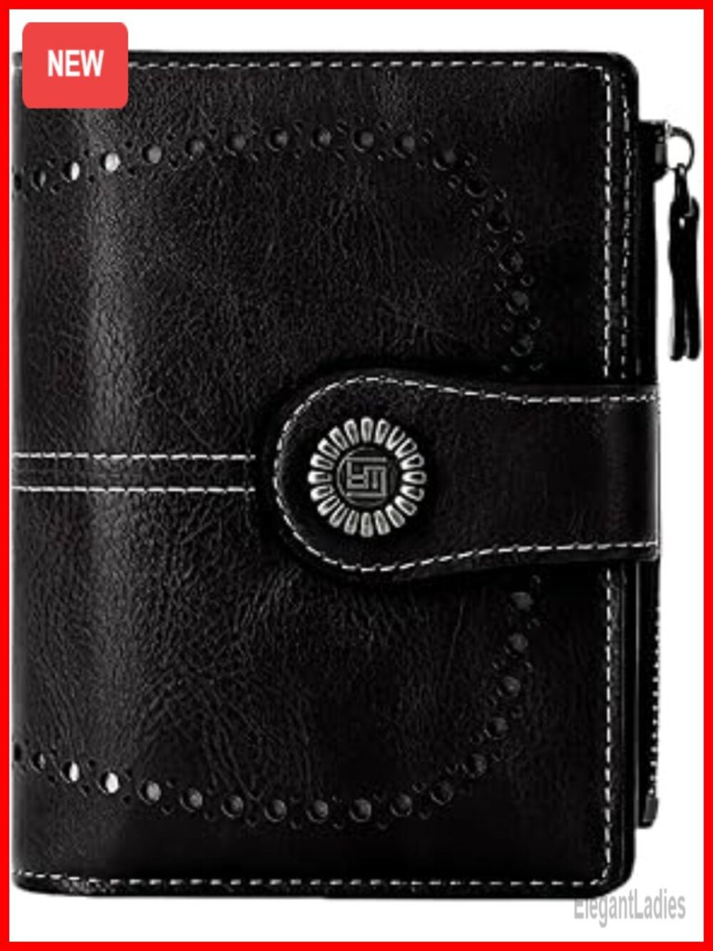 Women's Bifold RFID Blocking Wallet with Zipper Pocket Vegan Leather